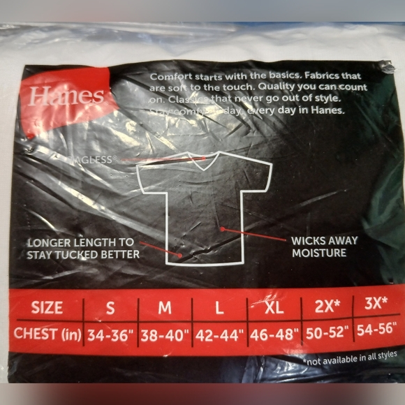 Hanes Men's Size XL Undershirt 6-Pack V-Neck Men's Shirts TAGLESS Comfort Soft - Picture 5 of 5